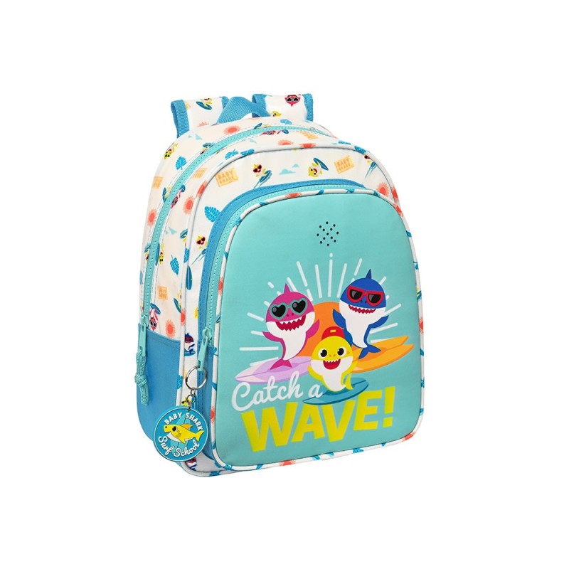 Mochila safta infantil con musica adaptable a carro baby shark surfing 100x270x330 mm