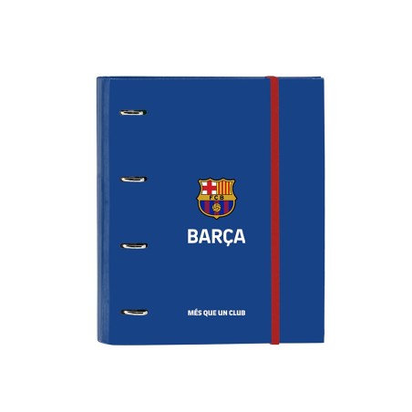 Carpeta 4 anillas 35 mm safta din a4 goma y 5 separadores tapa forrada recambio 100h 60 gr f.c. barcelona 2