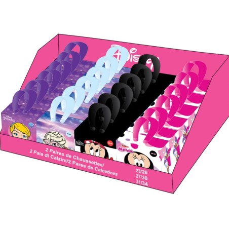 Calcetines safta disney expositor de 24 cajas de 2 pares tallas surtidas
