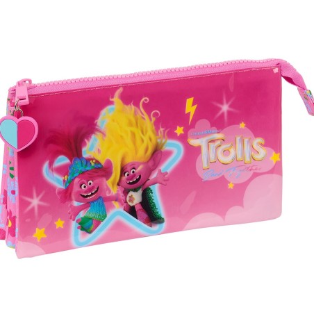 Bolso escolar portatodo safta triple trolls 3 30x220x120 mm