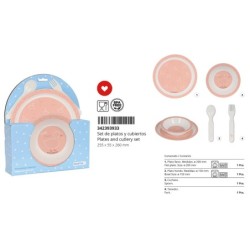 Set de platos y cubiertos safta preescolar 260x22,5x5,50 mm