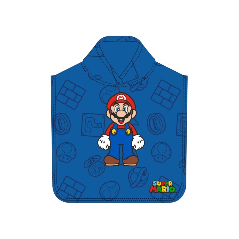 Poncho safta de microfibra super mario 1000x500 mm
