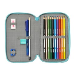 Plumier escolar safta doble pequeño 28 piezas the bellies 195x125x40 mm