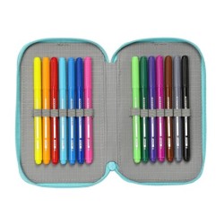 Plumier escolar safta doble pequeño 28 piezas the bellies 195x125x40 mm