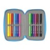 Plumier escolar safta doble pequeño 28 piezas pjmask 195x125x40 mm