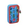 Plumier escolar safta doble pequeño 28 piezas pjmask 195x125x40 mm