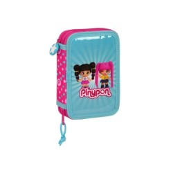 Plumier escolar safta doble pequeño 28 piezas pin y pon 195x125x40 mm