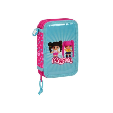 Plumier escolar safta doble pequeño 28 piezas pin y pon 195x125x40 mm
