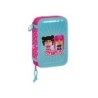 Plumier escolar safta doble pequeño 28 piezas pin y pon 195x125x40 mm