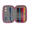 Plumier escolar safta doble pequeño 28 piezas pin y pon 195x125x40 mm