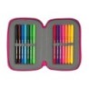 Plumier escolar safta doble pequeño 28 piezas pin y pon 195x125x40 mm