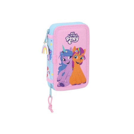 Plumier escolar safta doble pequeño 28 piezas my little pony wild & free 195x125x40 mm