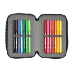 Plumier escolar safta doble pequeño 28 piezas munich flash 195x125x40 mm