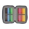 Plumier escolar safta doble pequeño 28 piezas munich flash 195x125x40 mm