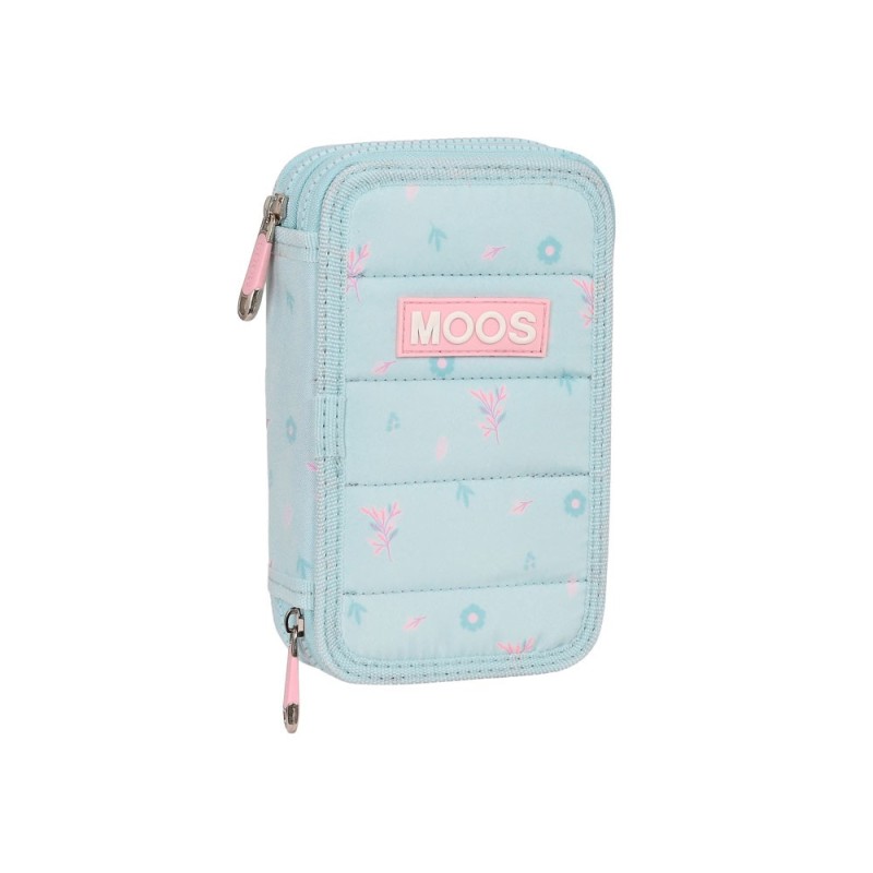 Plumier escolar safta doble pequeño 28 piezas moos garden 195x125x40 mm