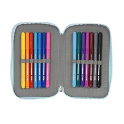 Plumier escolar safta doble pequeño 28 piezas moos garden 195x125x40 mm