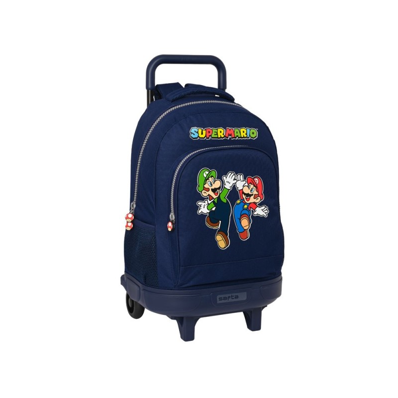 Mochila safta con ruedas compact extraible super mario 450x330x220 mm