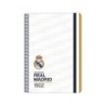 Cuaderno espiral safta folio 80 h 60 gr cuadro 4 mm tapa extradura real madrid 1 equipacion 23/24