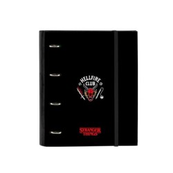 Carpeta con recambio safta din a4 tapa forrada 100 h 60 gr cuadro 5 mm con goma y 5 separadores stranger things