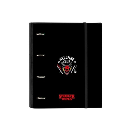 Carpeta con recambio safta din a4 tapa forrada 100 h 60 gr cuadro 5 mm con goma y 5 separadores stranger things
