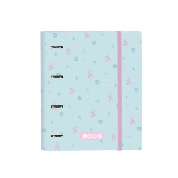 Carpeta con recambio safta din a4 tapa forrada 100 h 60 gr cuadro 5 mm con goma y 5 separadores moos garden