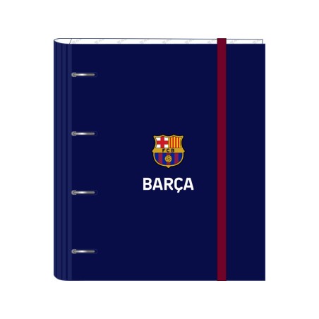 Carpeta con recambio safta din a4 tapa forrada 100 h 60 gr cuadro 5 mm con goma y 5 separadores f.c. barcelona 1
