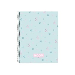 Cuaderno espiral safta tapa forrada din a4 120 hojas cuadro 5 mm 60 gr moos garden