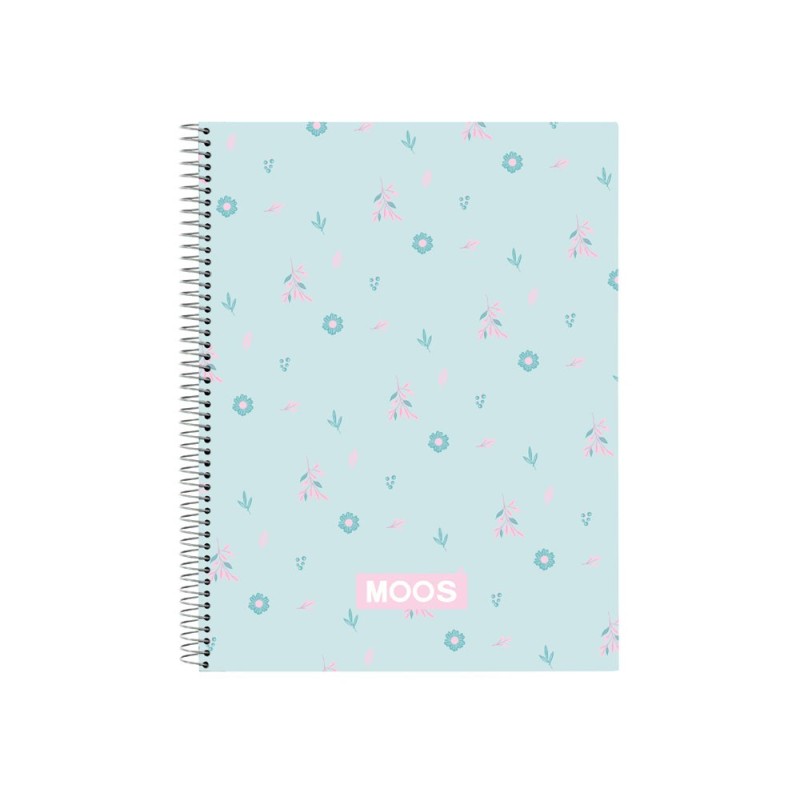 Cuaderno espiral safta tapa forrada din a4 120 hojas cuadro 5 mm 60 gr moos garden
