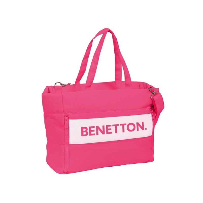 Bolso safta con bolsillo para portatil 14,1'' benetton raspberry 310x540x170 mm