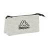 Bolso escolar portatodo safta triple cremallera kappa grey knit 120x220x30 mm