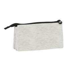 Bolso escolar portatodo safta triple cremallera kappa grey knit 120x220x30 mm