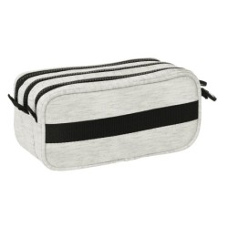 Bolso escolar portatodo safta triple cremallera kappa grey knit 100x215x80 mm