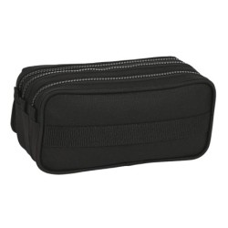 Bolso escolar portatodo safta triple cremallera kappa black and pink 100x215x80 mm