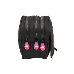 Bolso escolar portatodo safta triple cremallera kappa black and pink 100x215x80 mm