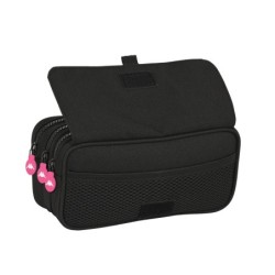 Bolso escolar portatodo safta triple cremallera kappa black and pink 100x215x80 mm