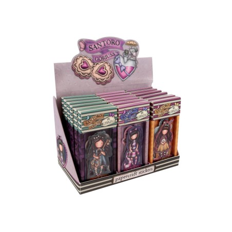 Pegatinas safta santoro s gorjuss through the looking glass expositor 18 cajas de 16 unidades 190x100x197 mm