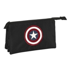 Bolso escolar safta portatodo capitan america teen triple 220x30x120 mm