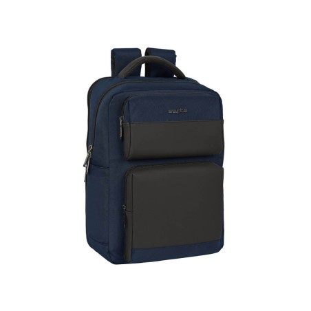 Cartera escolar safta business (black-blue-grey) mochila 2 bolsillos portatil 15,6\usb 310x130x440 mm