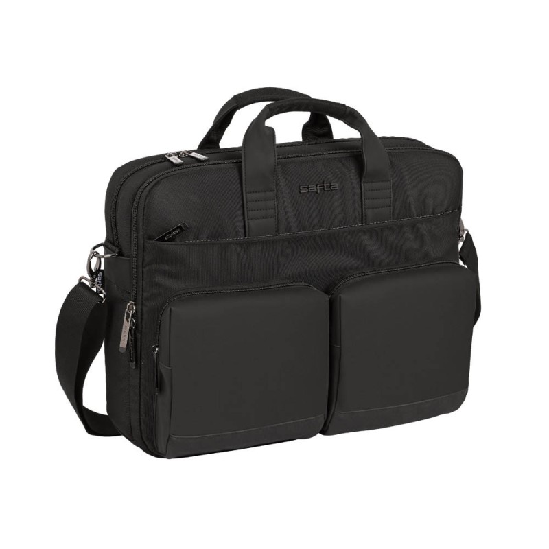 Cartera escolar safta business (black-blue-grey) maletin portatil 15,6\tab 10,6\usb 410x90x330 mm