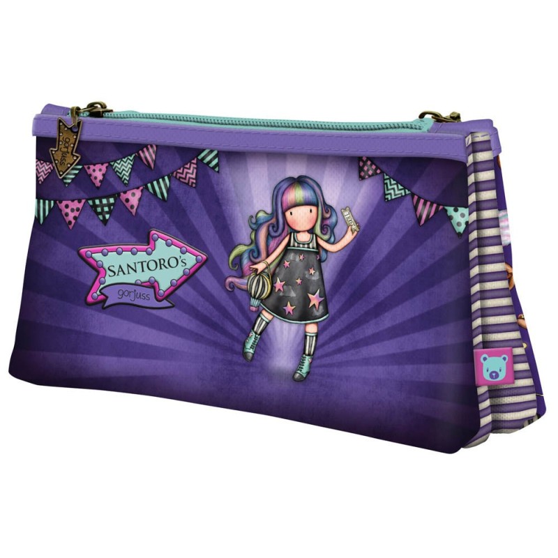 Cartera escolar safta gorjuss fairground neceser pequeño doble 215x115x50 mm