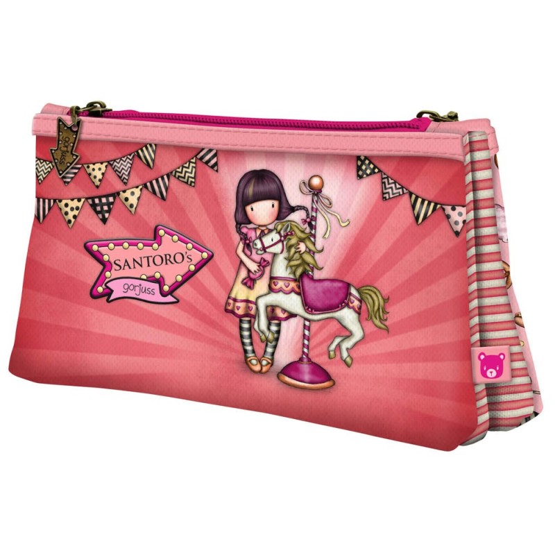 Cartera escolar safta gorjuss fairground neceser pequeño doble 215x115x50 mm