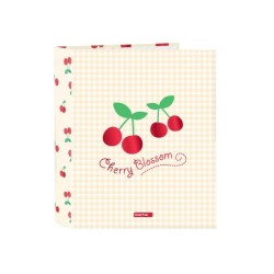 Carpeta carton folio 4 anillas safta lomo ancho safta cherry 270x60x330 mm
