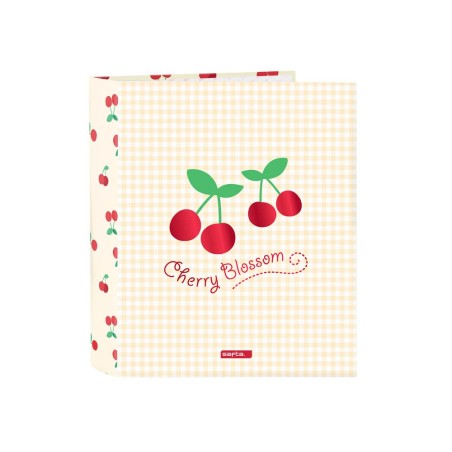 Carpeta carton folio 4 anillas safta lomo ancho safta cherry 270x60x330 mm