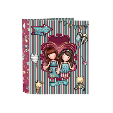 Carpeta carton folio 4 anillas safta lomo ancho gorjuss fairground 270x60x330 mm