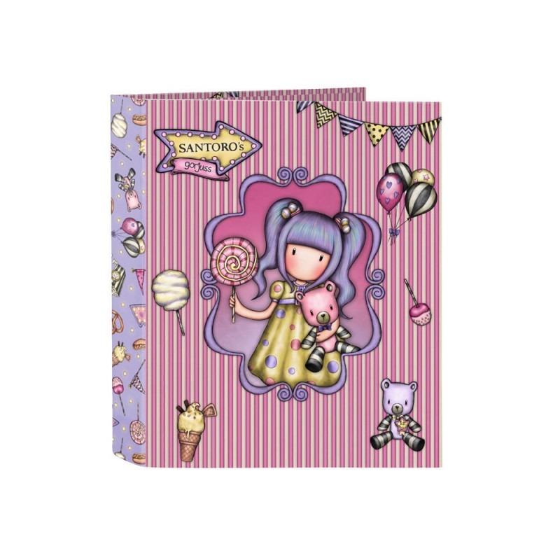 Carpeta carton folio 4 anillas safta lomo ancho gorjuss fairground 270x60x330 mm
