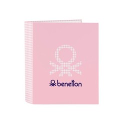 Carpeta carton folio 4 anillas safta lomo ancho benetton vichy 270x60x330 mm