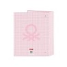 Carpeta carton folio 4 anillas safta lomo ancho benetton vichy 270x60x330 mm