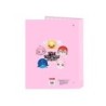 Carpeta carton folio 4 anillas mixtas safta na na na surprise sparkles 265x40x330 mm