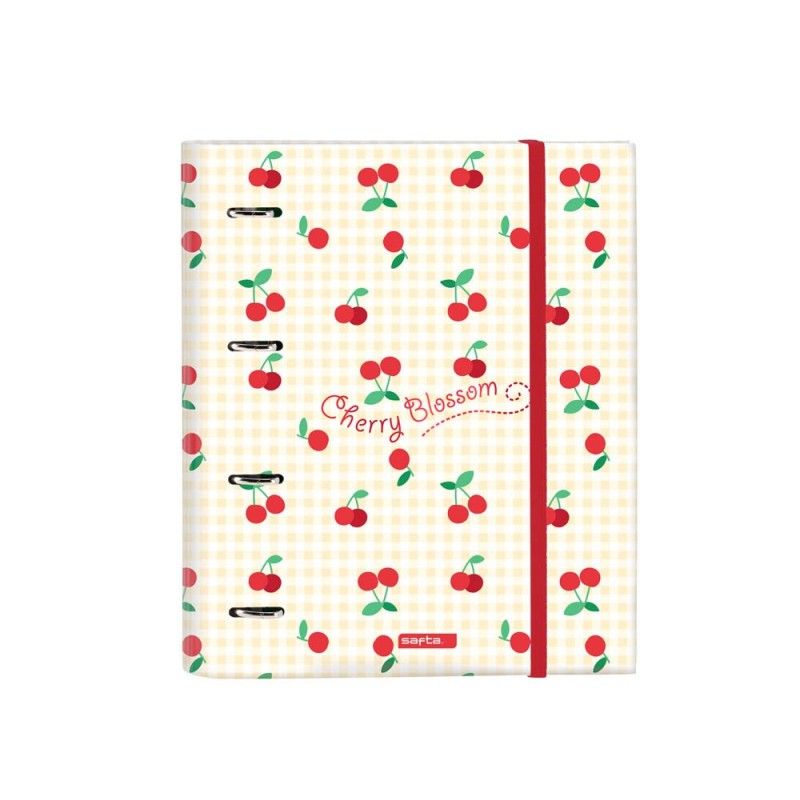 Carpeta 4 anillas safta a4 con recambio 100 hojas cherry 270x35x320 mm