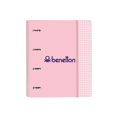 Carpeta 4 anillas safta a4 con recambio 100 hojas benetton vichy 270x35x320 mm